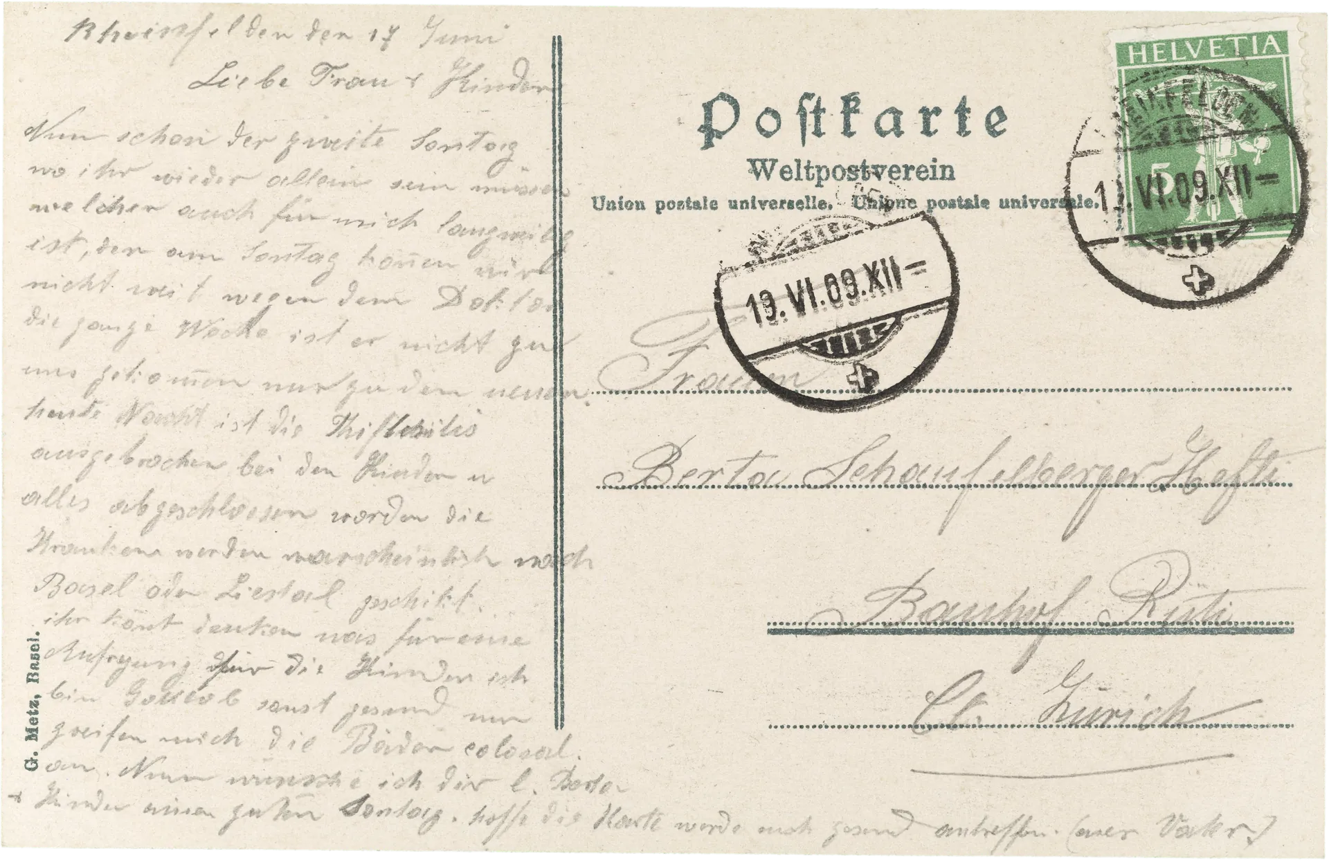 Luftschiff „Zeppelin" über Rheinfelden. – Rückseite