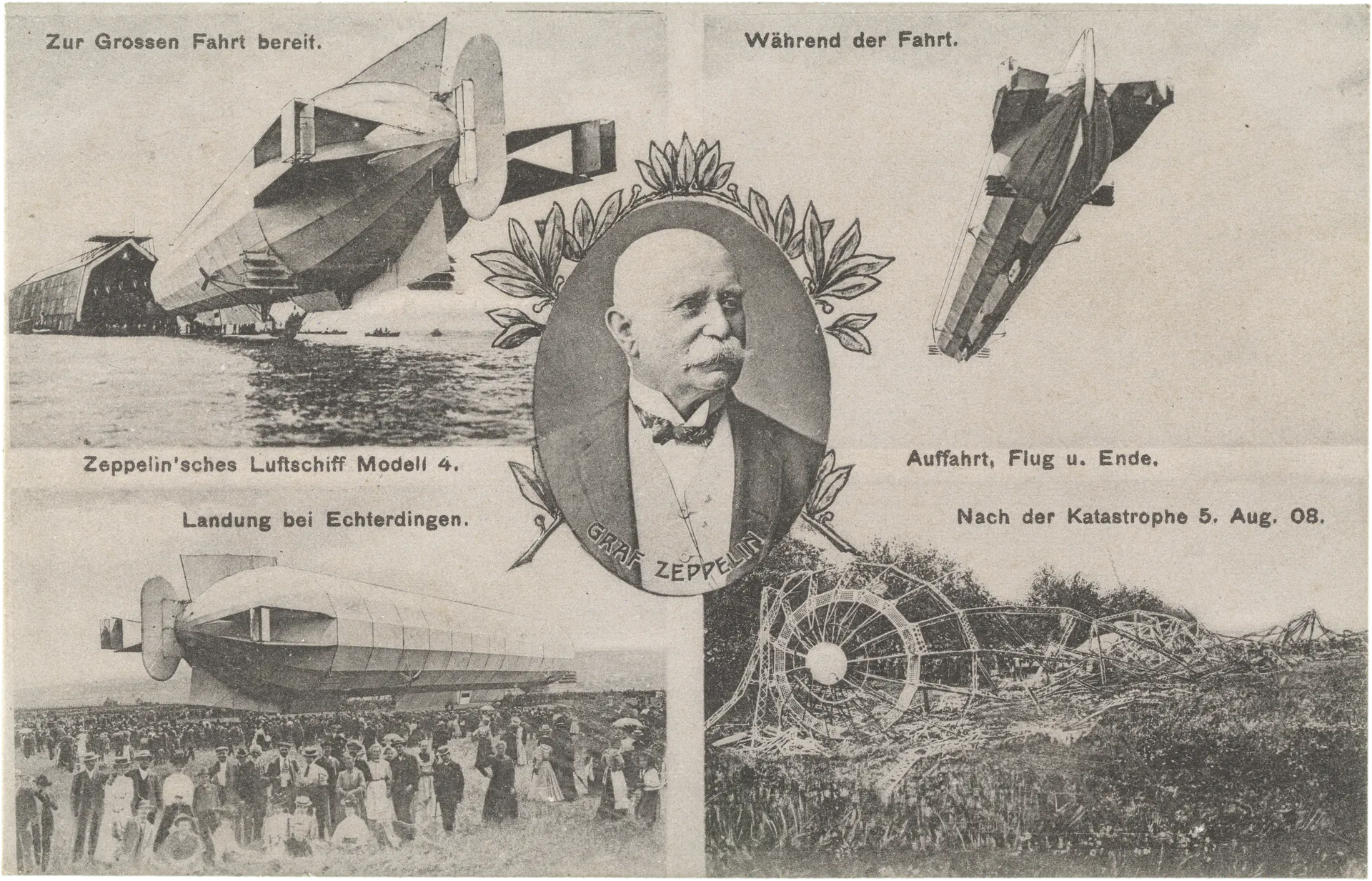 Zeppelin'sches Luftschiff Modell 4. – Vorderseite
