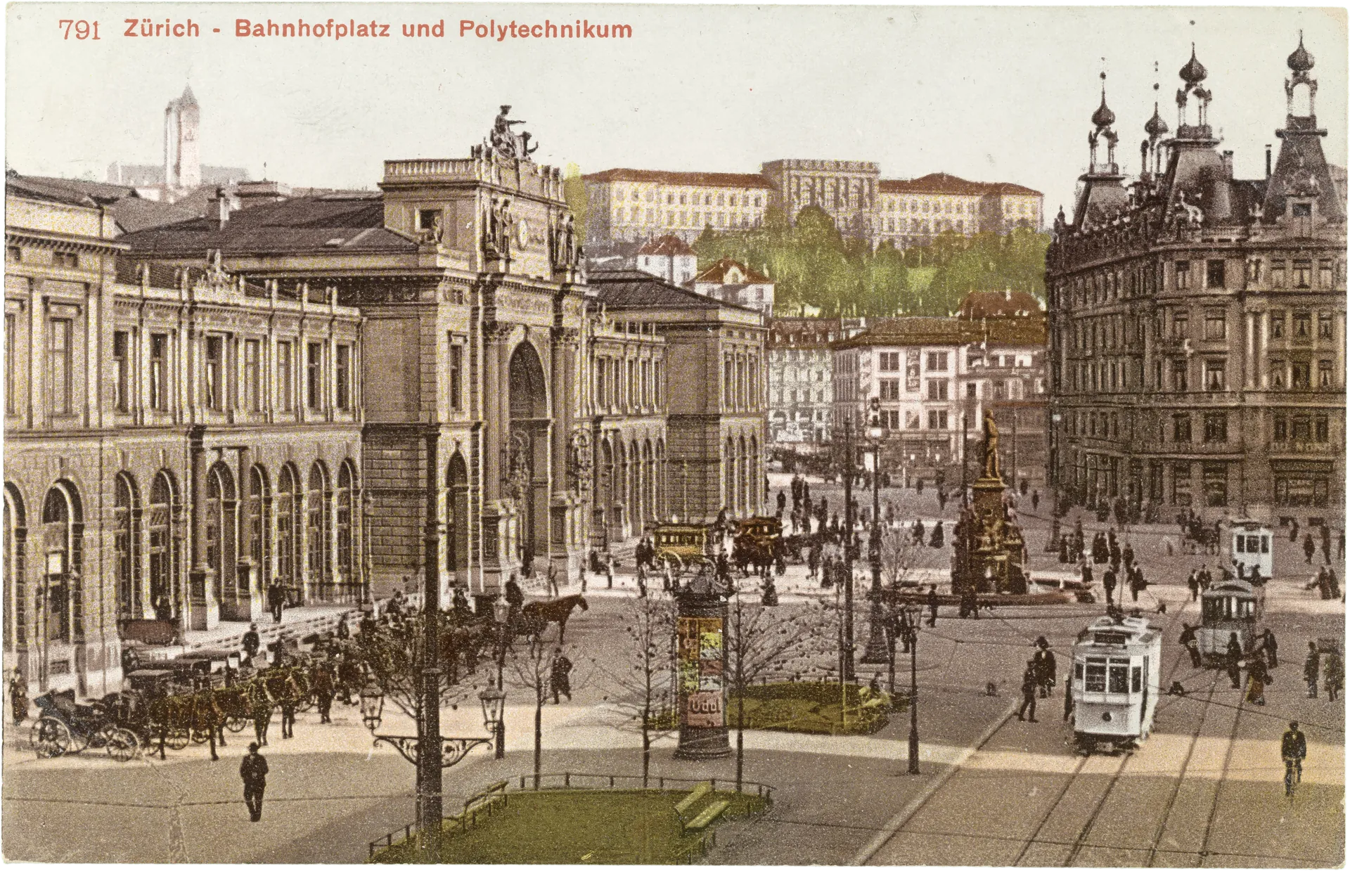 Zürich - Bahnhofplatz und Polytechnikum – Vorderseite