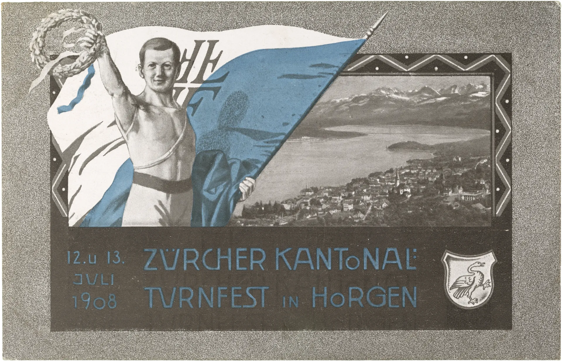 Zürcher Kantonal-Turnfest in Horgen, 12. u 13. Juli 1908 – Vorderseite
