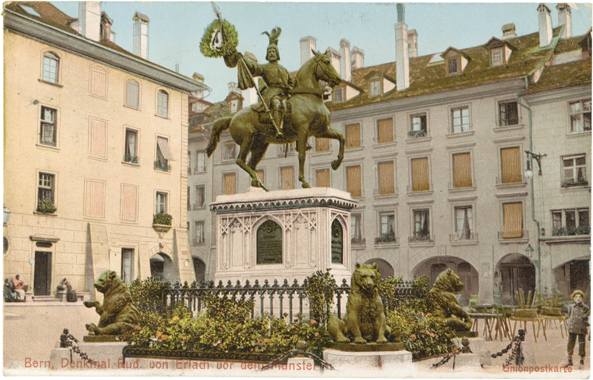 BErn, Denkmal Rud. von Erlach vor dem Münster – Vorderseite