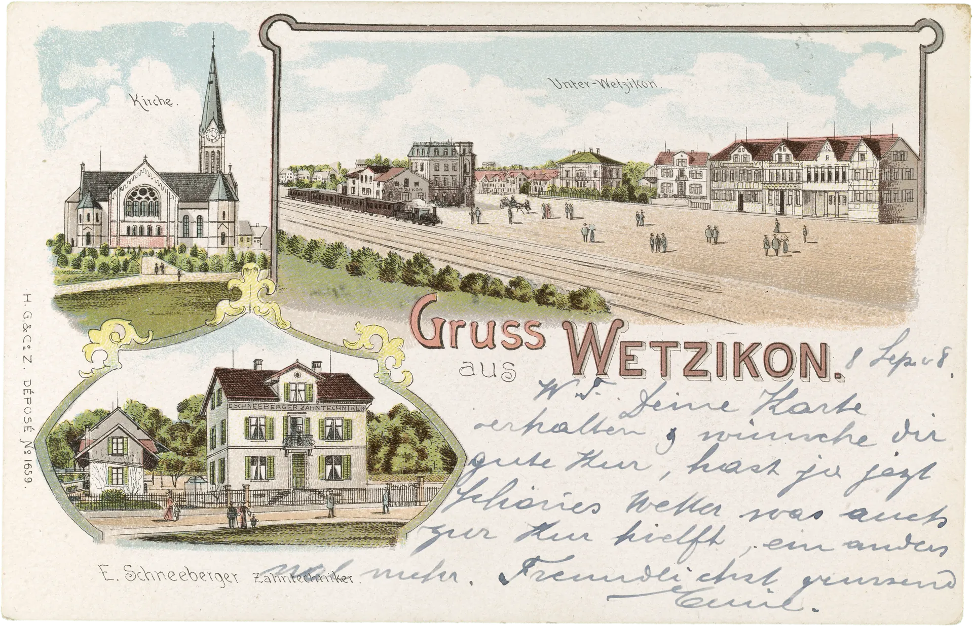 Gruss aus Wetzikon. – Vorderseite