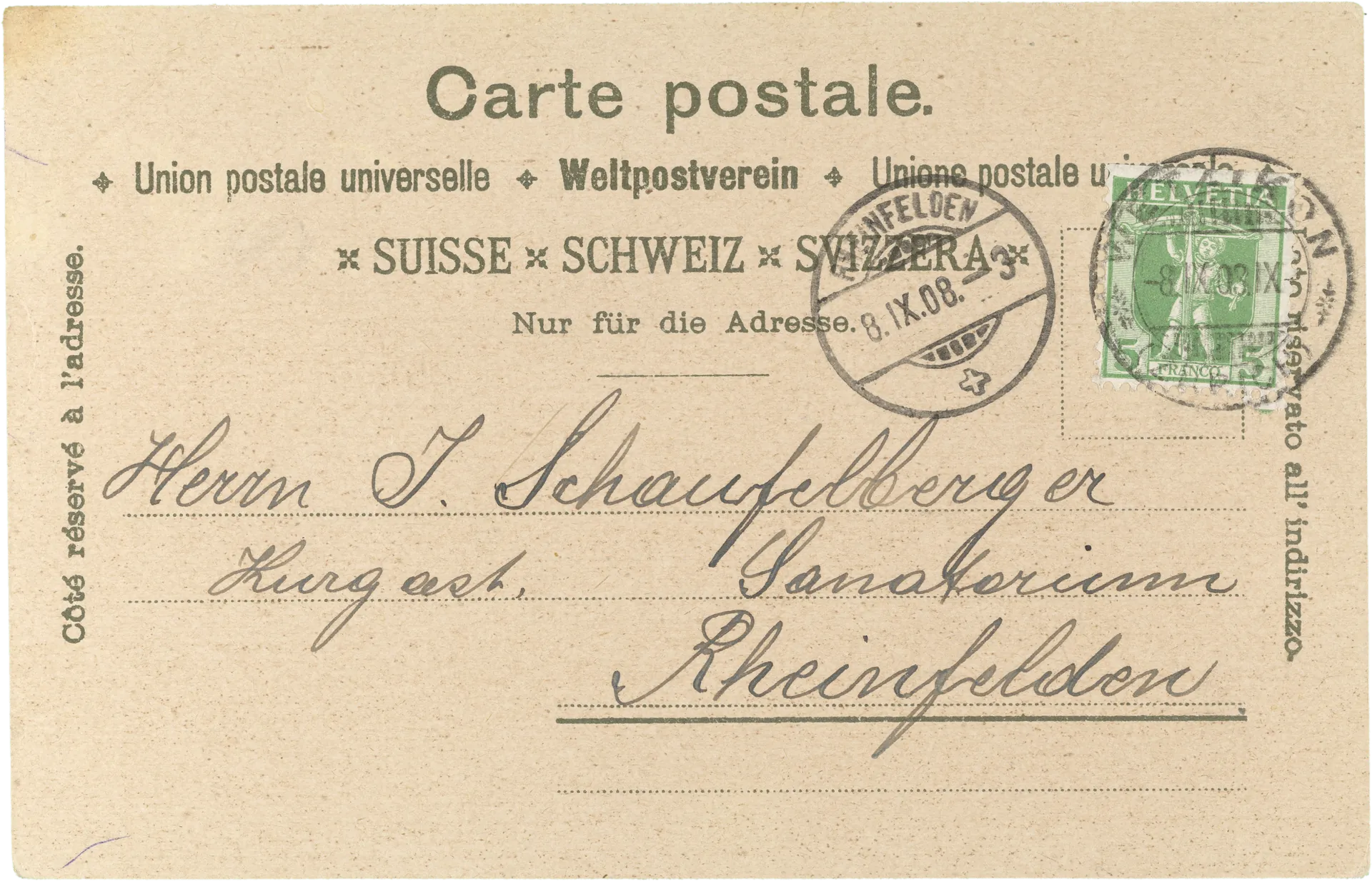 Gruss aus Wetzikon. – Rückseite