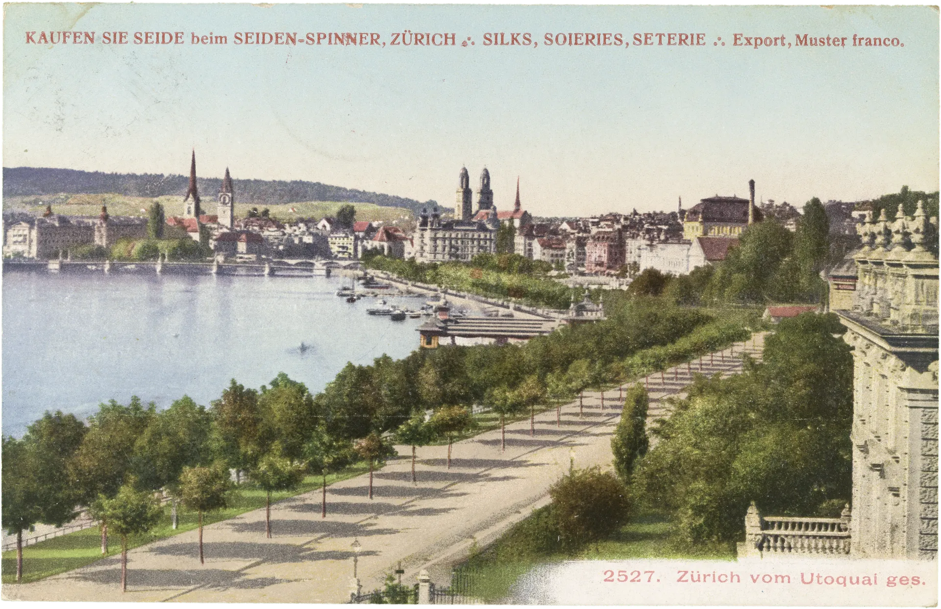 Zürich vom Utoquai ges. – Vorderseite