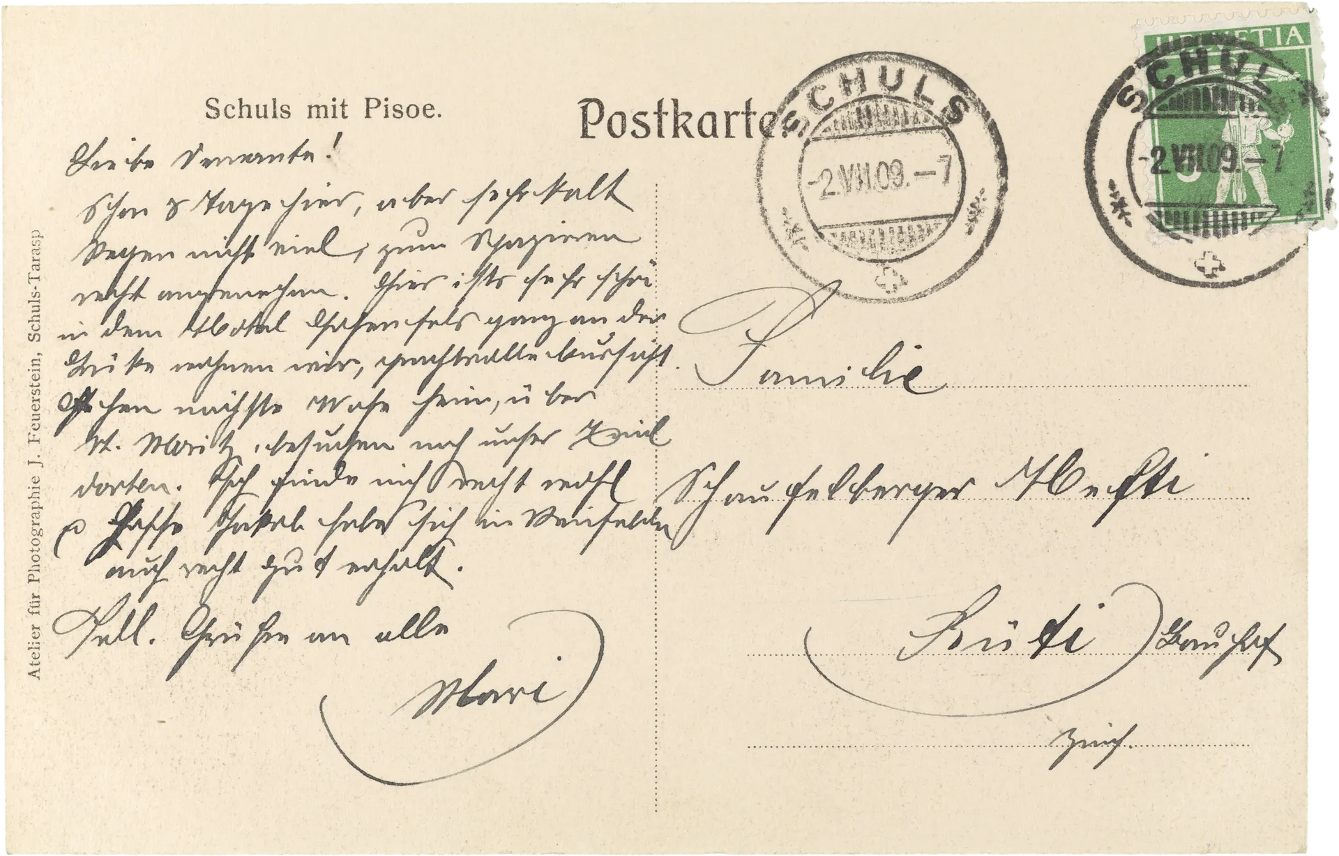 Schuls mit Pisoe. – Rückseite
